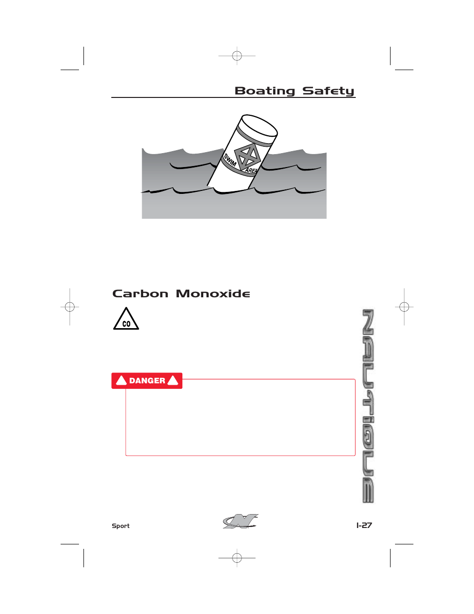 Carbon monoxide, Boating safety | Nautique SPORT NAUTIQUE 216 User Manual | Page 38 / 188