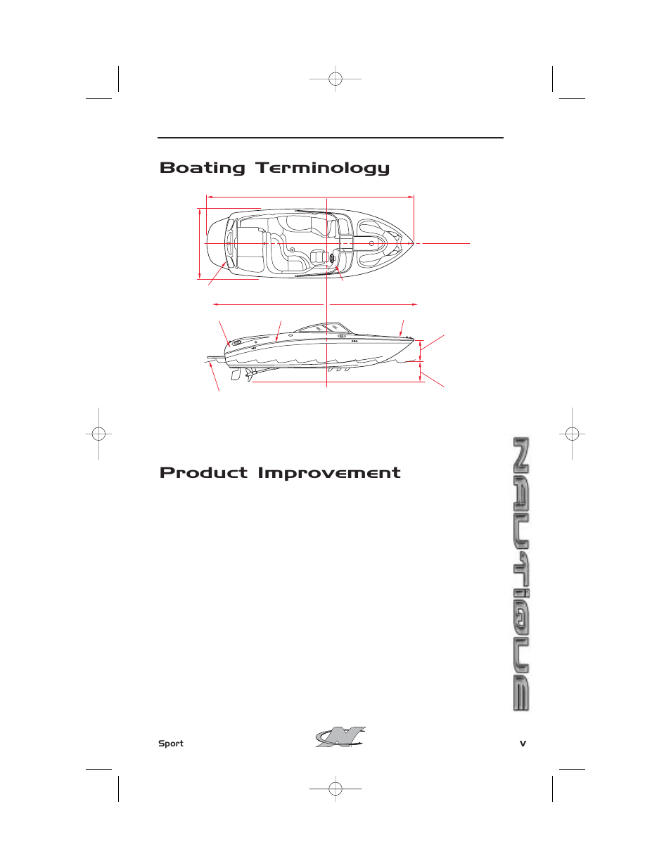 Boating terminology, Product improvement | Nautique SPORT NAUTIQUE 216 User Manual | Page 6 / 188