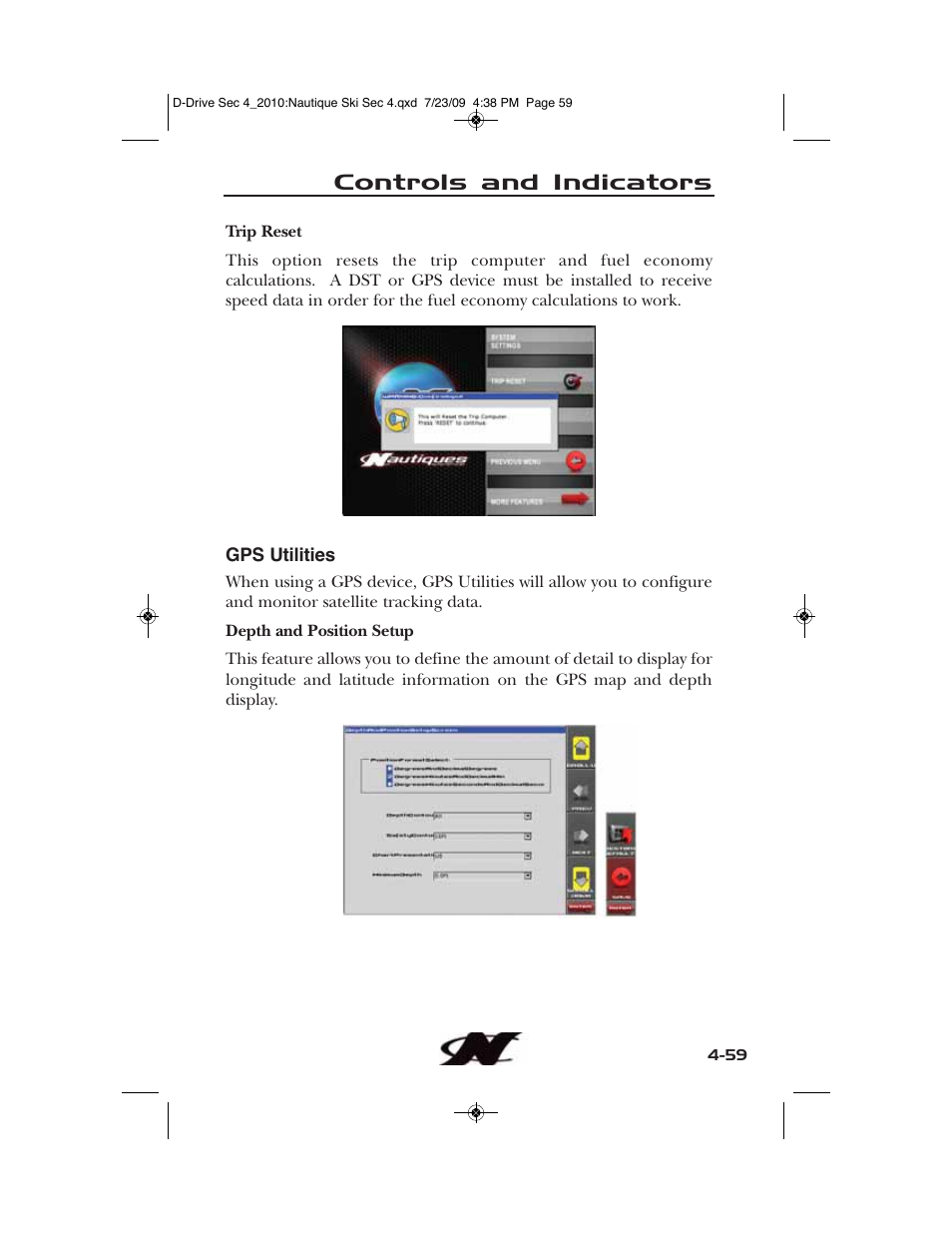 Controls and indicators | Nautique 100077 User Manual | Page 131 / 228