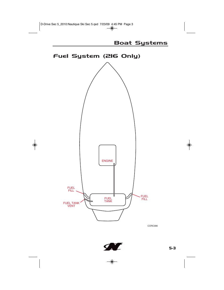 Fuel system (216 only), Boat systems | Nautique 100077 User Manual | Page 157 / 228