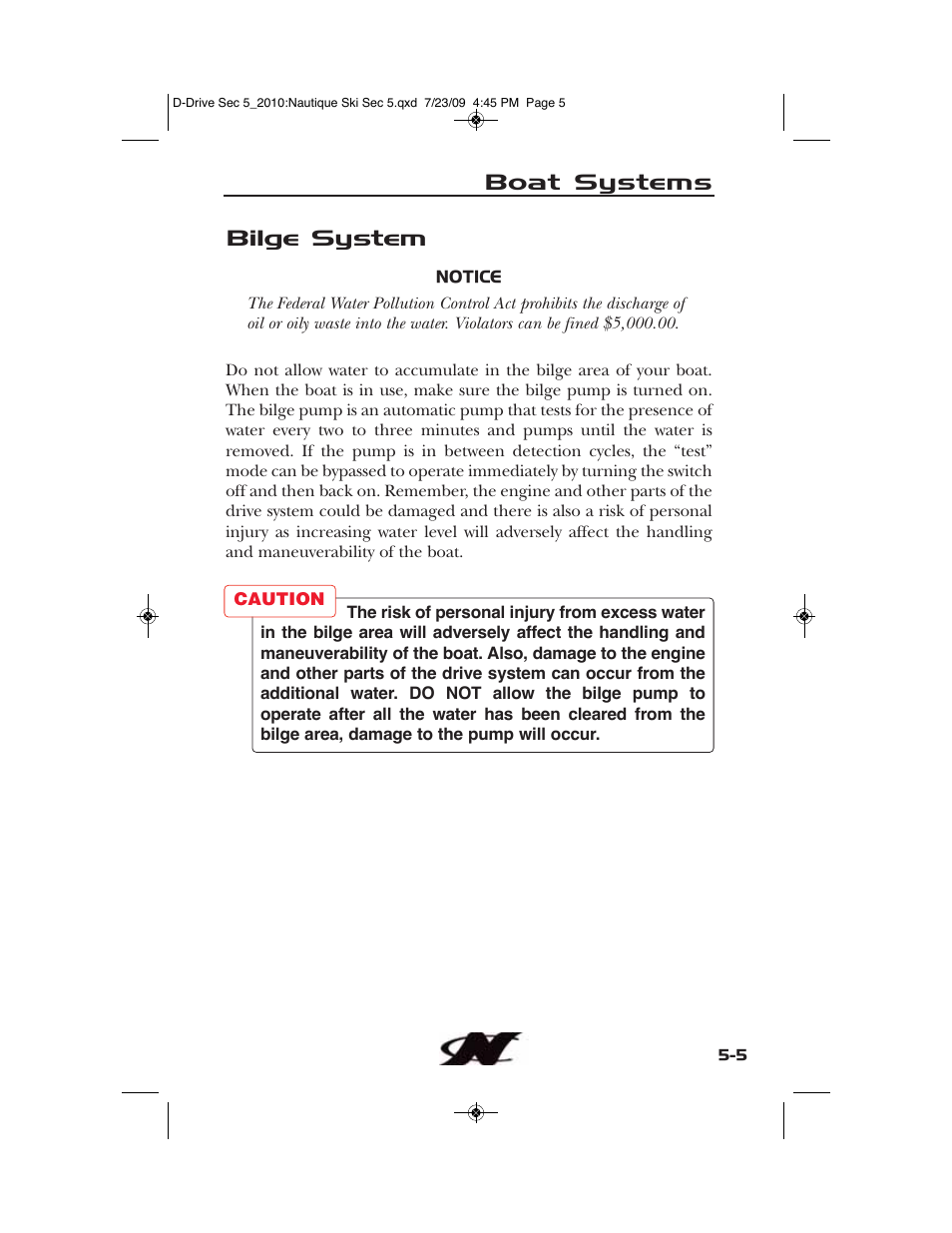 Boat systems bilge system | Nautique 100077 User Manual | Page 159 / 228