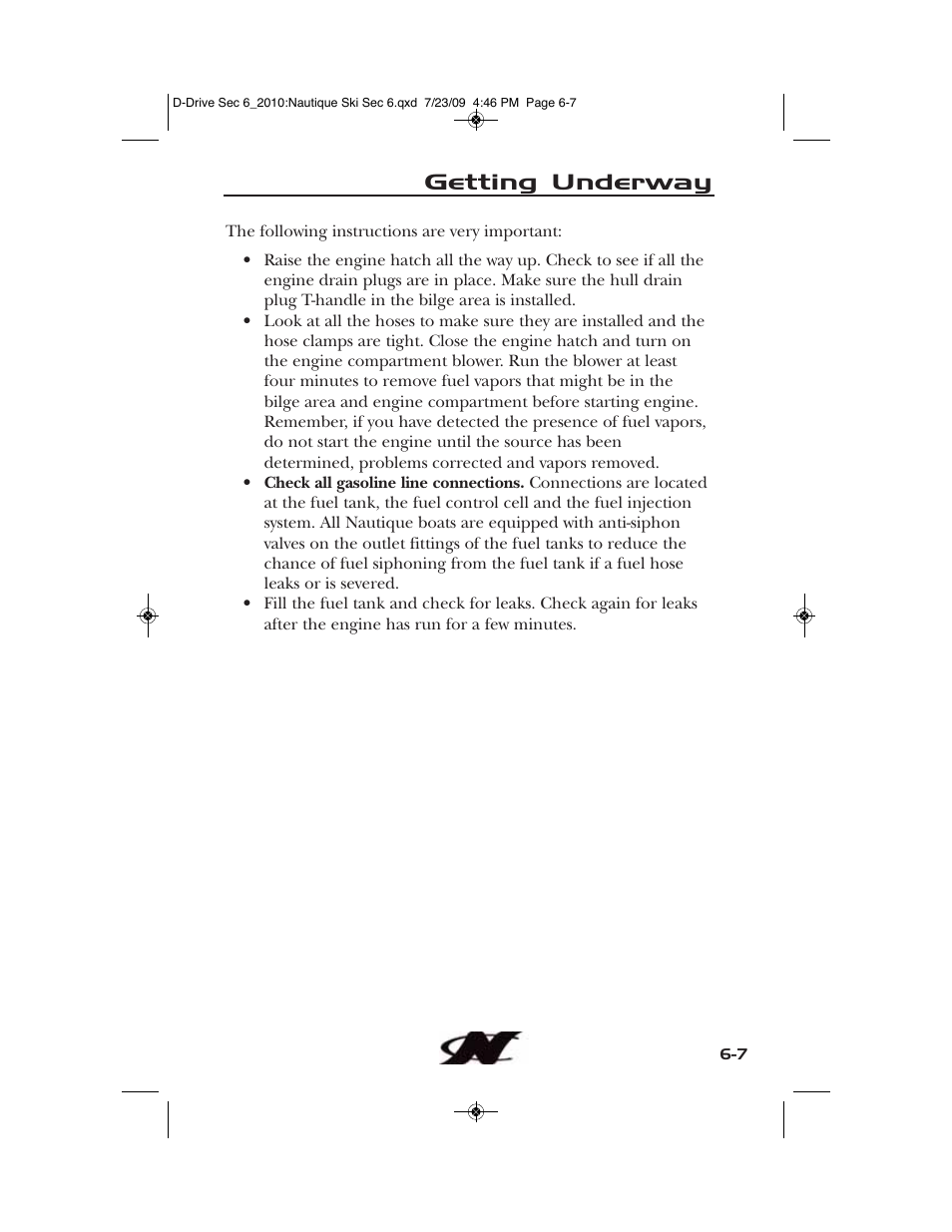 Getting underway | Nautique 100077 User Manual | Page 167 / 228