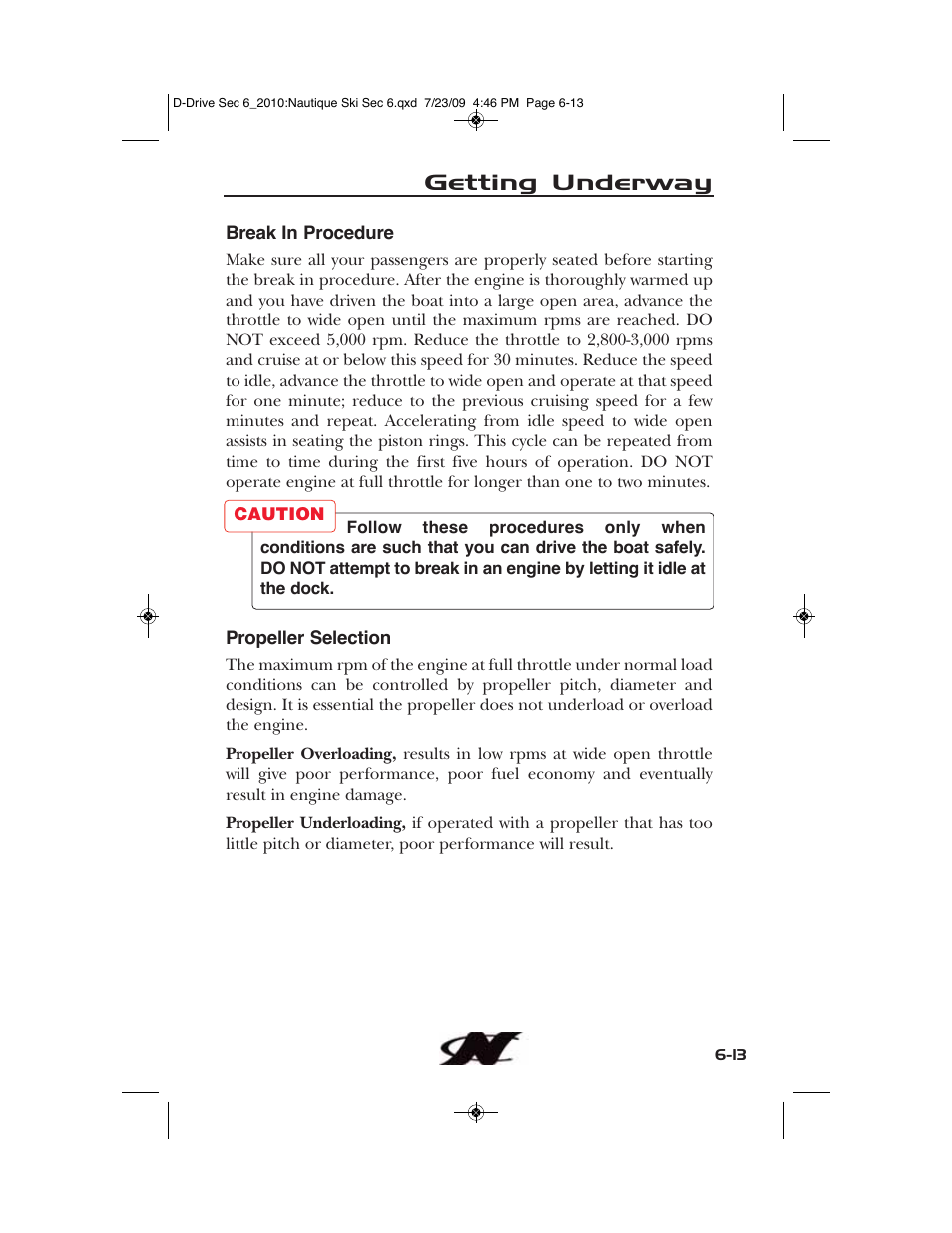 Getting underway | Nautique 100077 User Manual | Page 173 / 228