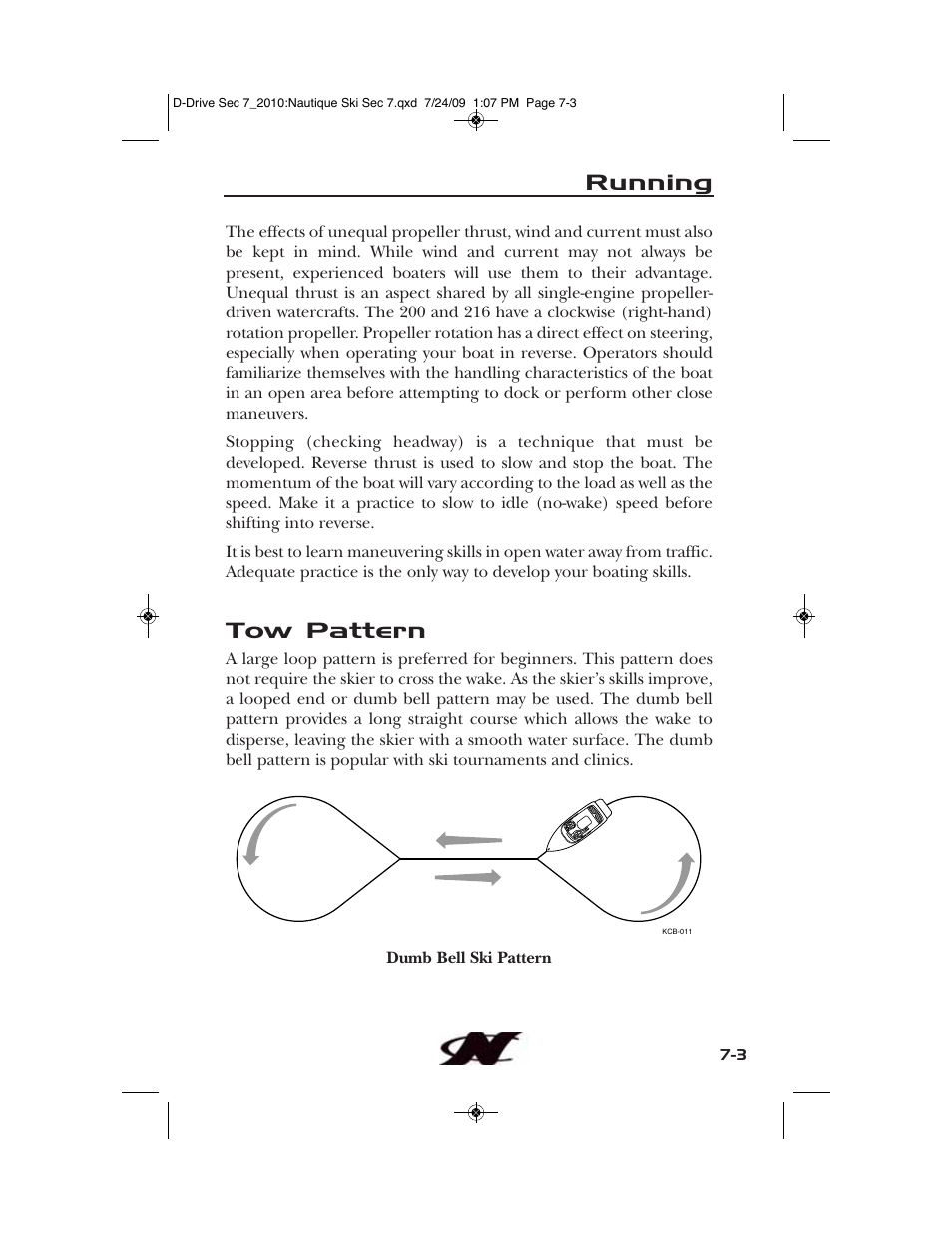 Tow pattern, Running | Nautique 100077 User Manual | Page 179 / 228