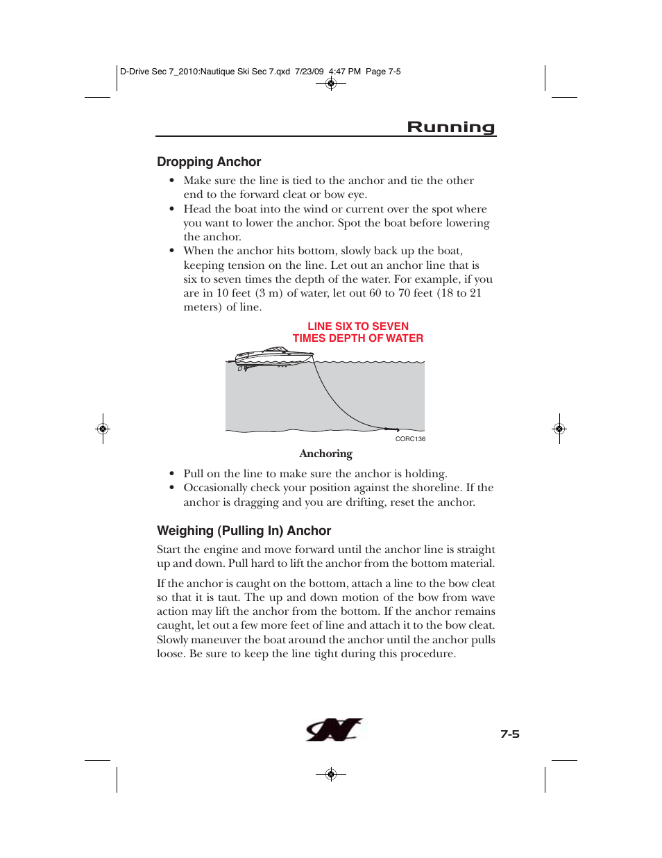 Running | Nautique 100077 User Manual | Page 181 / 228