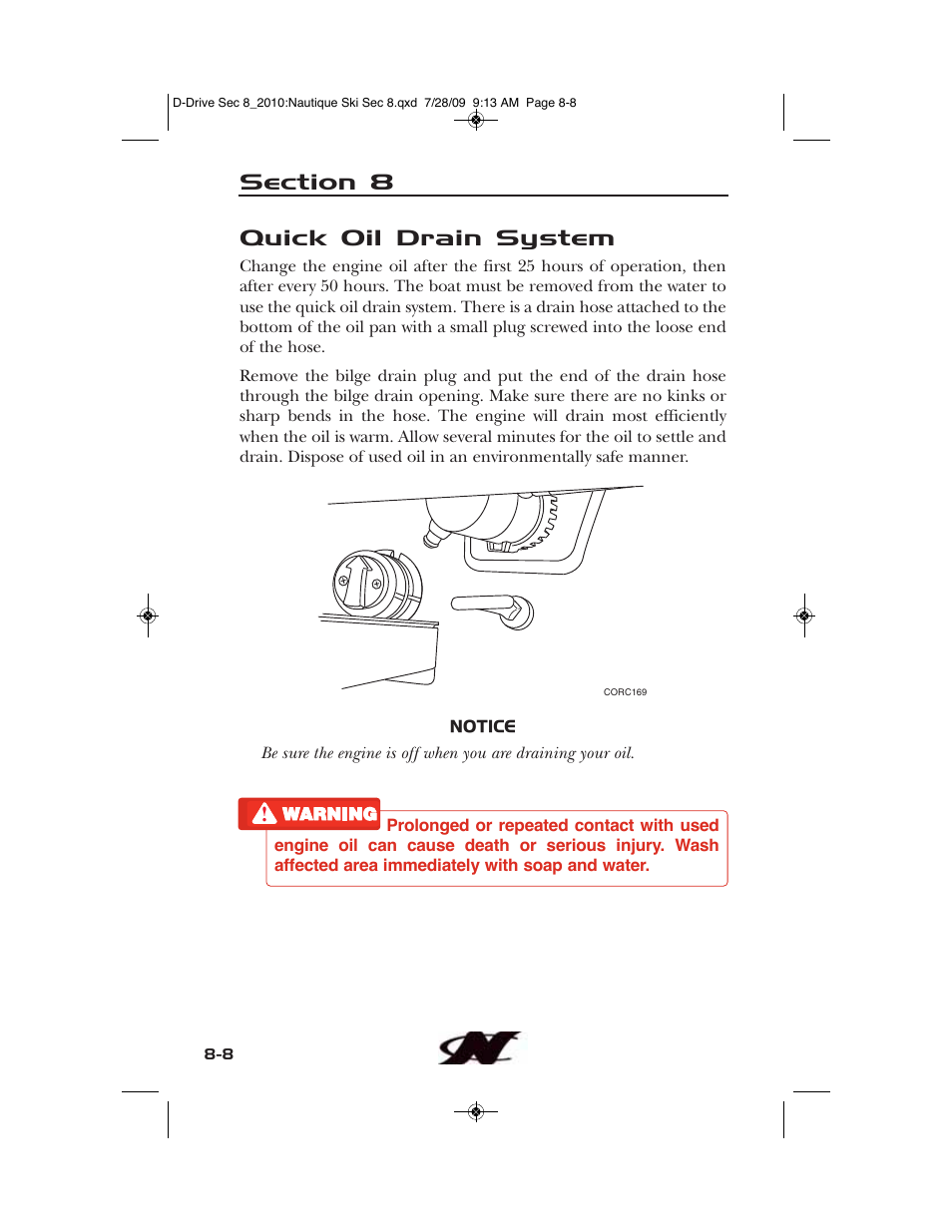 Quick oil drain system | Nautique 100077 User Manual | Page 190 / 228