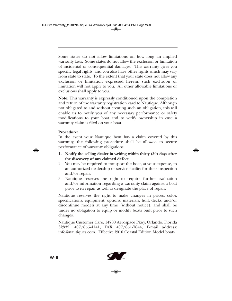 Nautique 100077 User Manual | Page 226 / 228