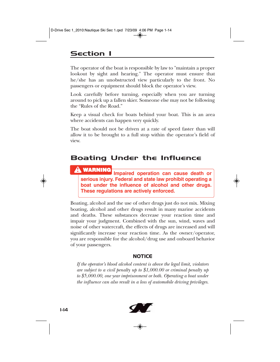 Boating under the influence | Nautique 100077 User Manual | Page 24 / 228