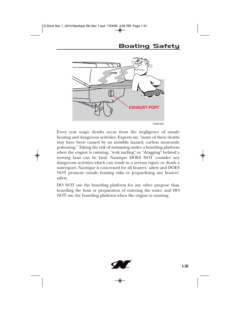 Boating safety | Nautique 100077 User Manual | Page 41 / 228