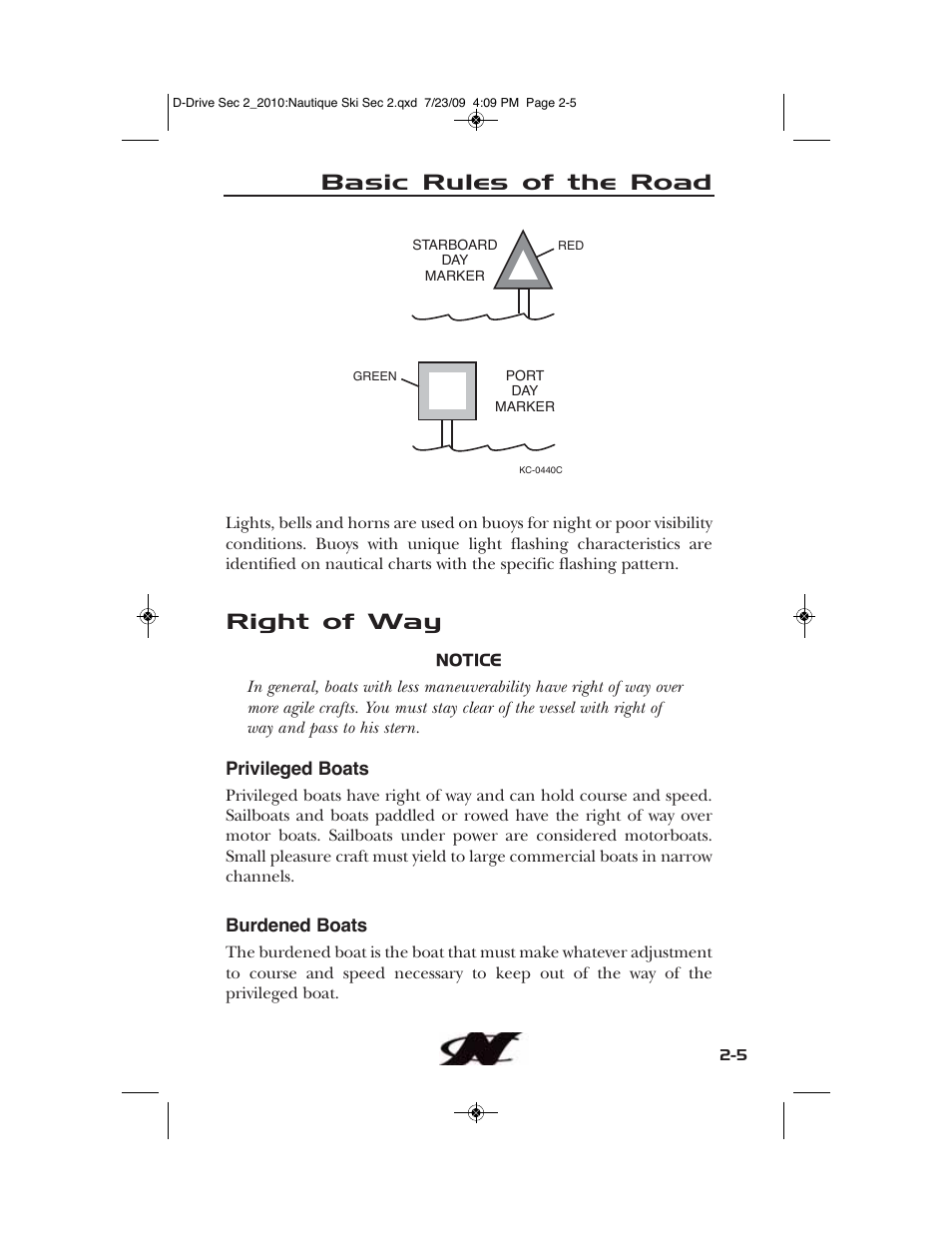 Basic rules of the road, Right of way | Nautique 100077 User Manual | Page 51 / 228