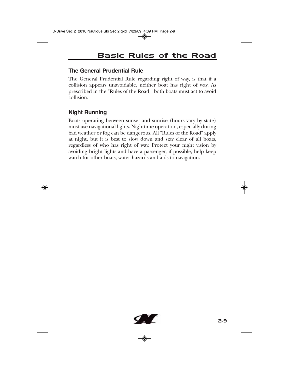 Basic rules of the road | Nautique 100077 User Manual | Page 55 / 228