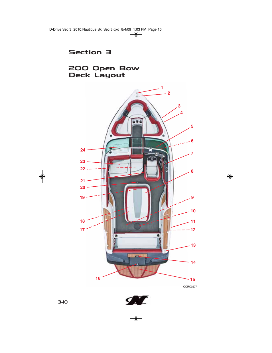 200 open bow deck layout | Nautique 100077 User Manual | Page 66 / 228