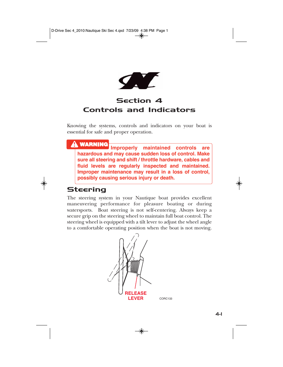 Steering | Nautique 100077 User Manual | Page 73 / 228