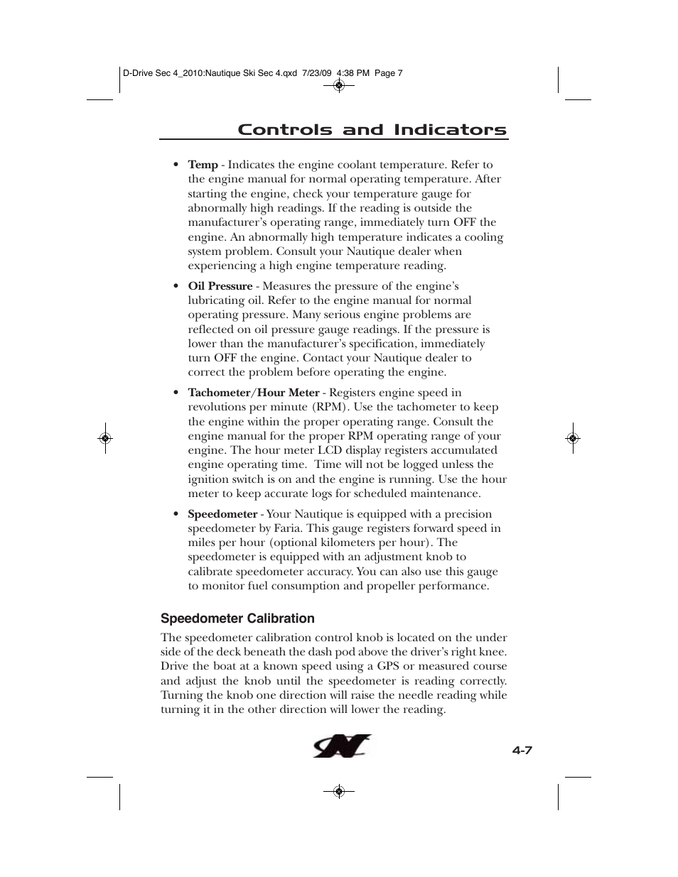 Controls and indicators | Nautique 100077 User Manual | Page 79 / 228