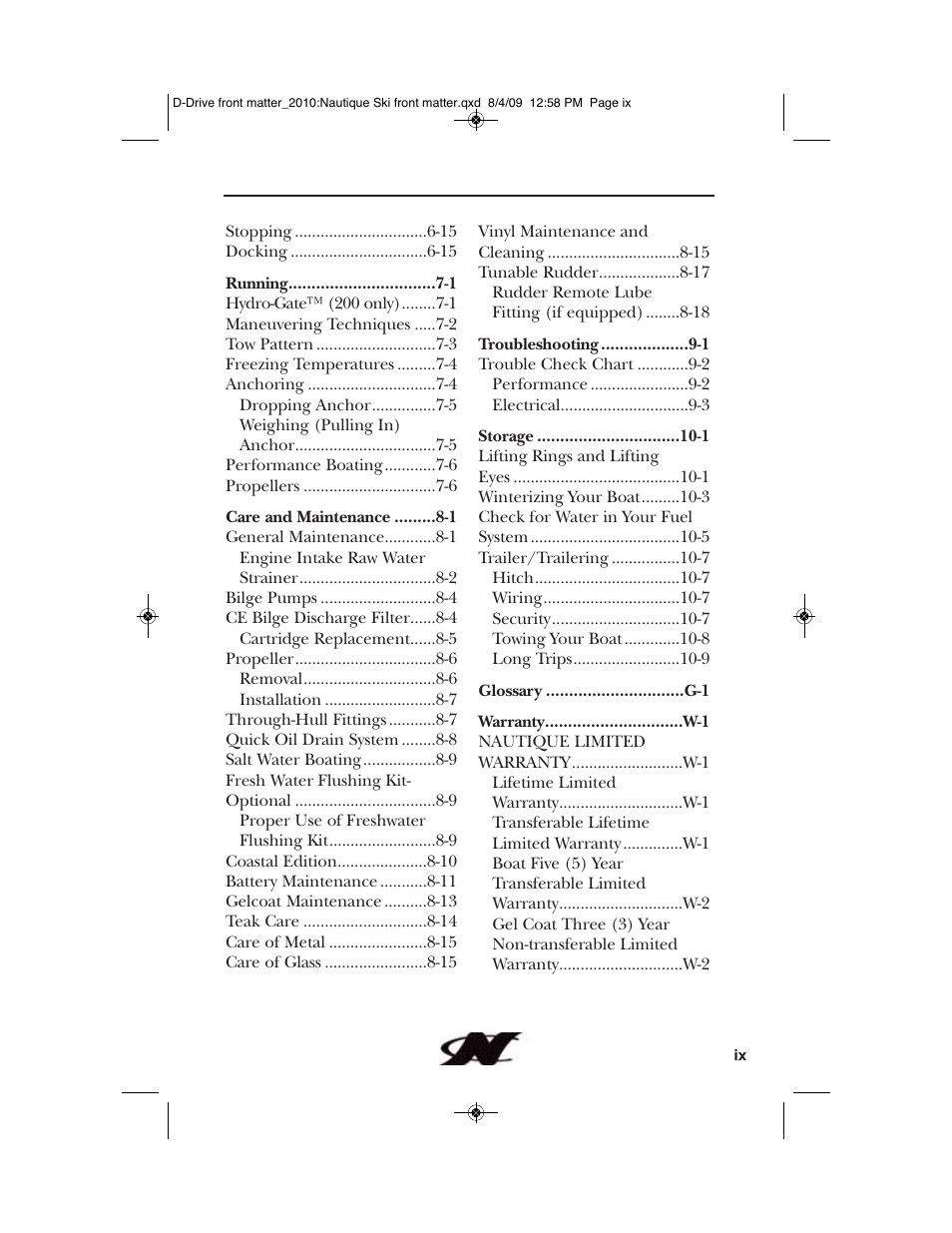 Nautique 100077 User Manual | Page 9 / 228