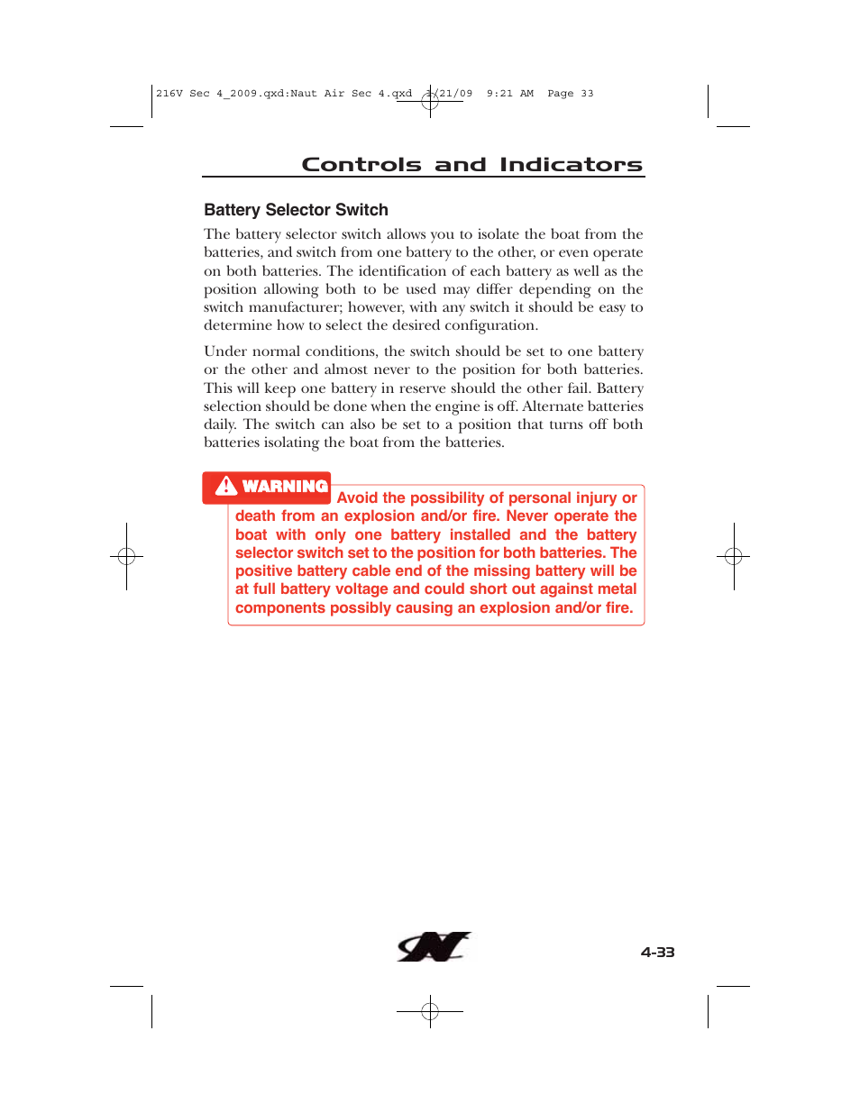 Controls and indicators | Nautique Crossover 90490 User Manual | Page 101 / 198