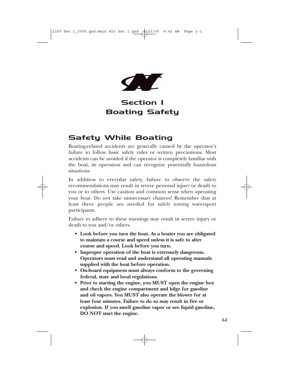 Nautique Crossover 90490 User Manual | Page 11 / 198