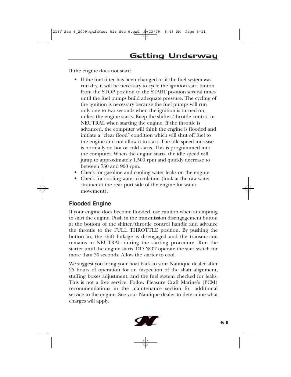 Getting underway | Nautique Crossover 90490 User Manual | Page 141 / 198