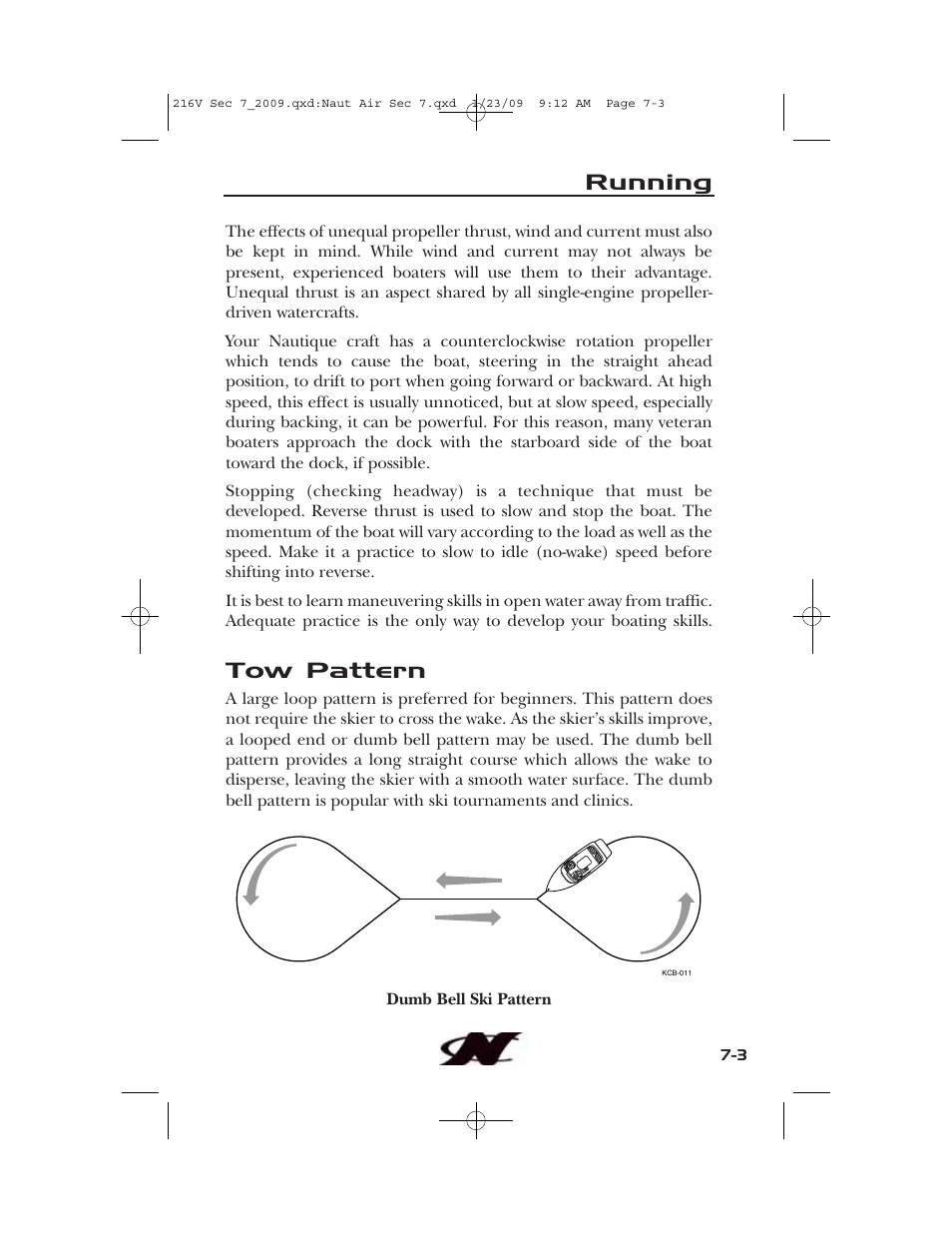 Tow pattern, Running | Nautique Crossover 90490 User Manual | Page 149 / 198