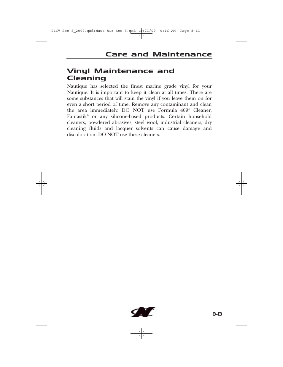 Nautique Crossover 90490 User Manual | Page 167 / 198