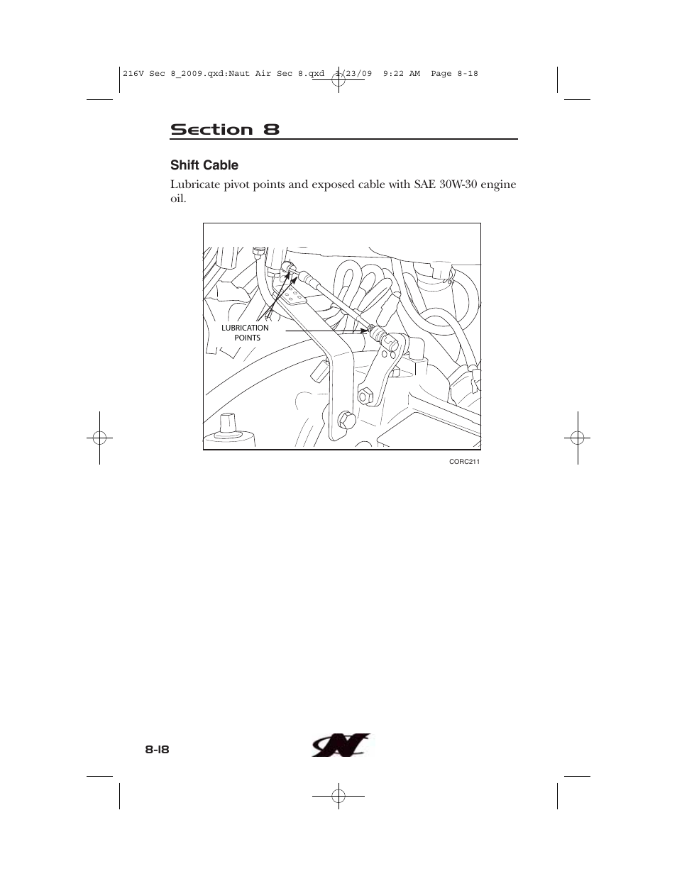 Shift cable | Nautique Crossover 90490 User Manual | Page 172 / 198