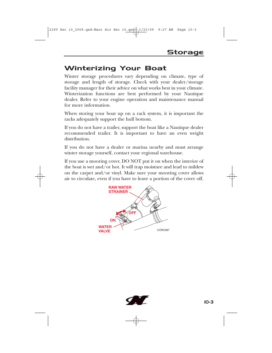 Winterizing your boat, Storage | Nautique Crossover 90490 User Manual | Page 179 / 198