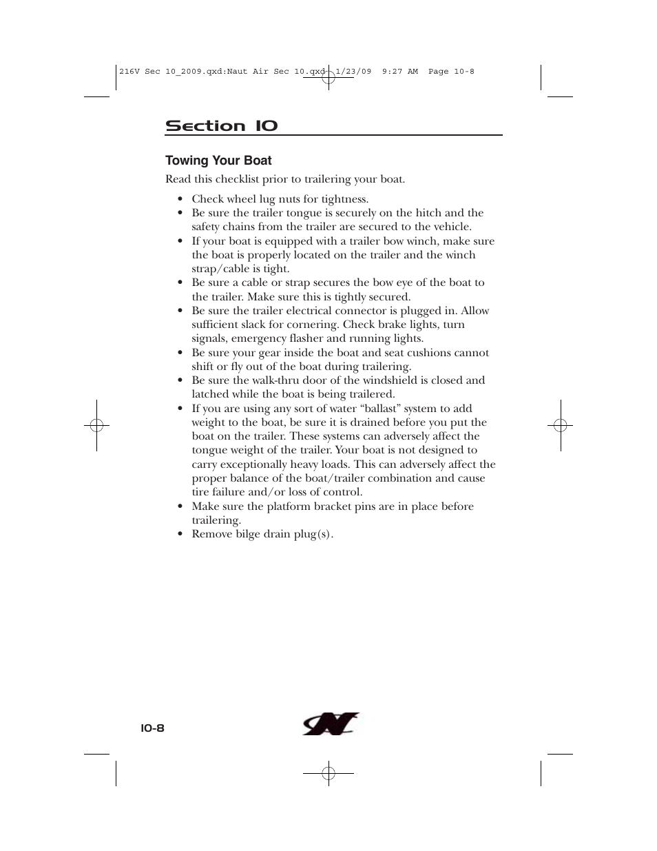 Nautique Crossover 90490 User Manual | Page 184 / 198