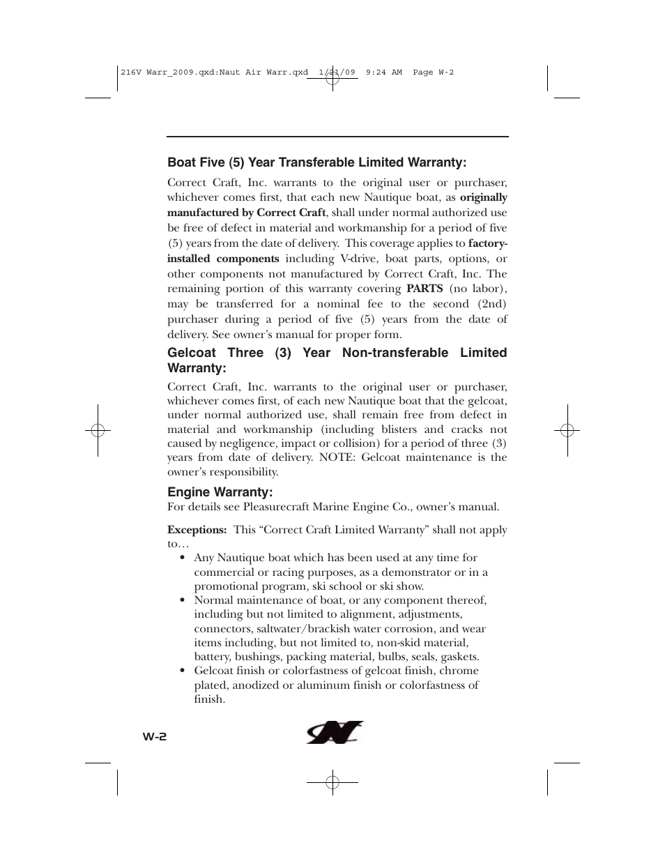 Nautique Crossover 90490 User Manual | Page 192 / 198