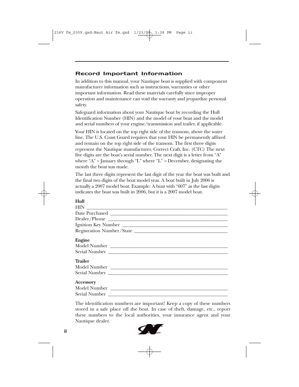 Nautique Crossover 90490 User Manual | Page 2 / 198