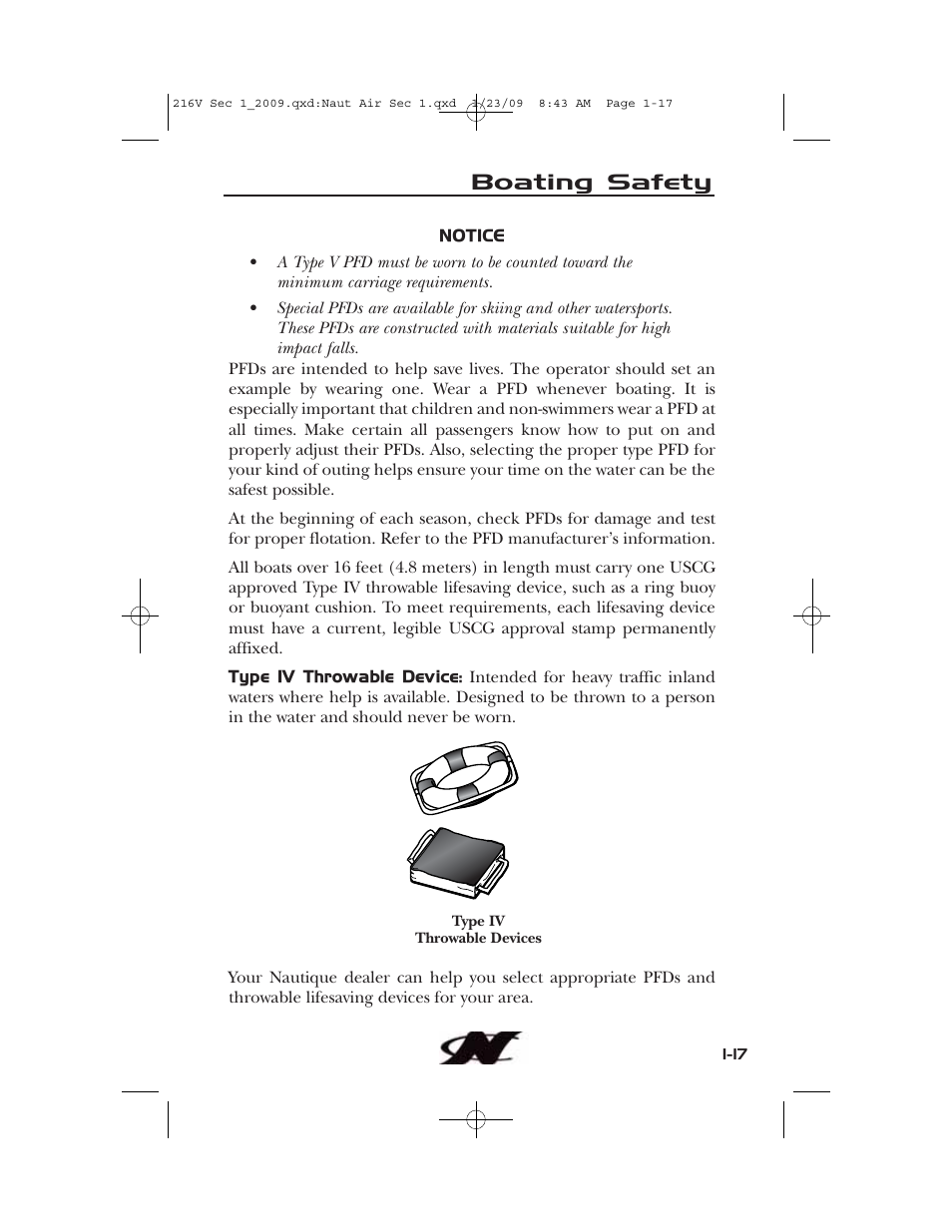 Boating safety | Nautique Crossover 90490 User Manual | Page 27 / 198