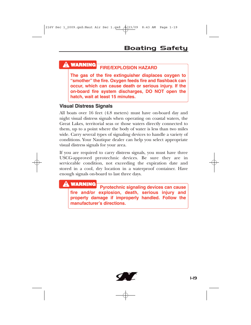 Boating safety | Nautique Crossover 90490 User Manual | Page 29 / 198