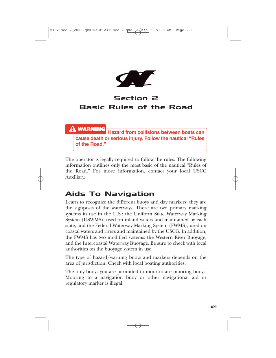 Nautique Crossover 90490 User Manual | Page 49 / 198