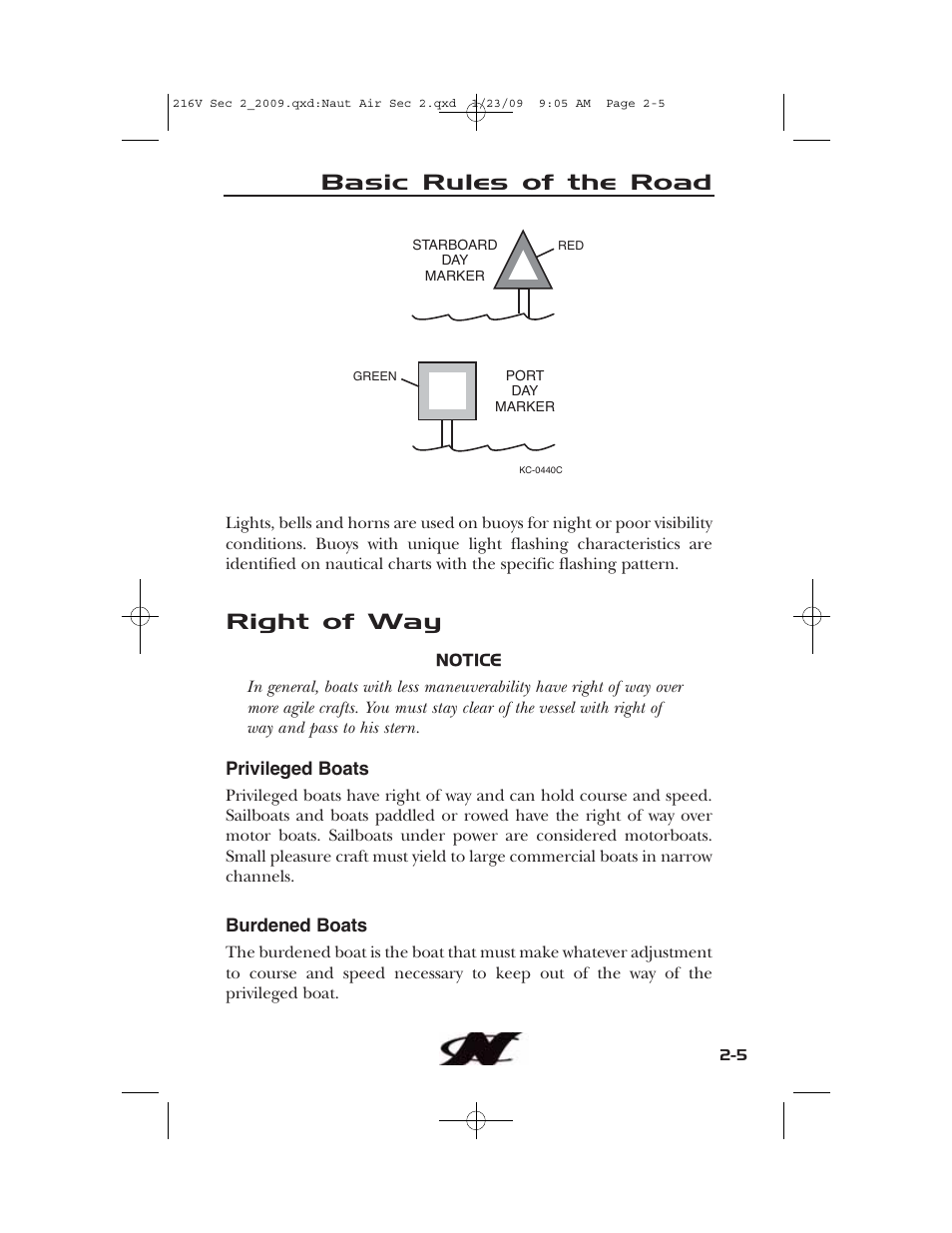 Basic rules of the road, Right of way | Nautique Crossover 90490 User Manual | Page 53 / 198