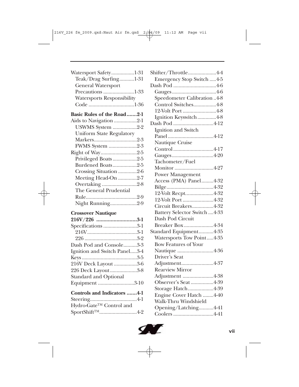 Nautique Crossover 90490 User Manual | Page 7 / 198