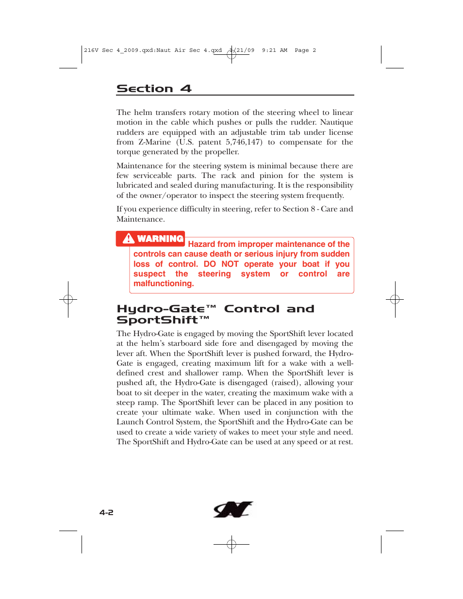 Nautique Crossover 90490 User Manual | Page 70 / 198