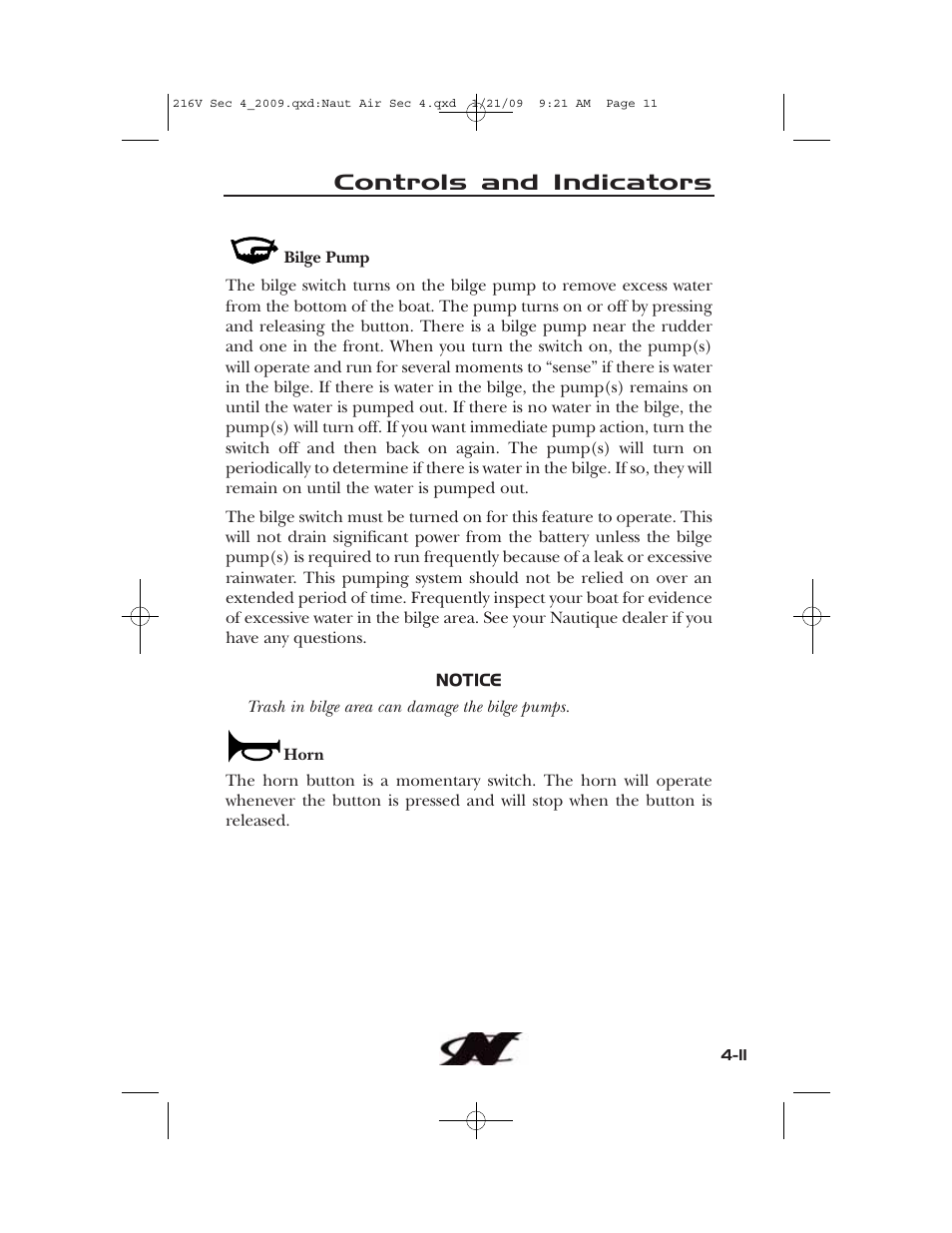 Controls and indicators | Nautique Crossover 90490 User Manual | Page 79 / 198