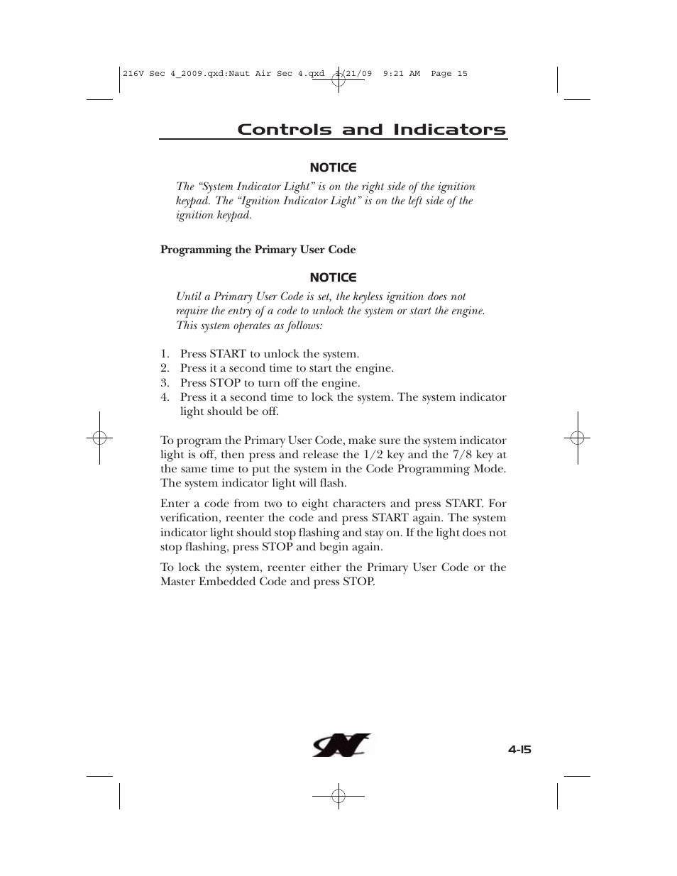 Controls and indicators | Nautique Crossover 90490 User Manual | Page 83 / 198