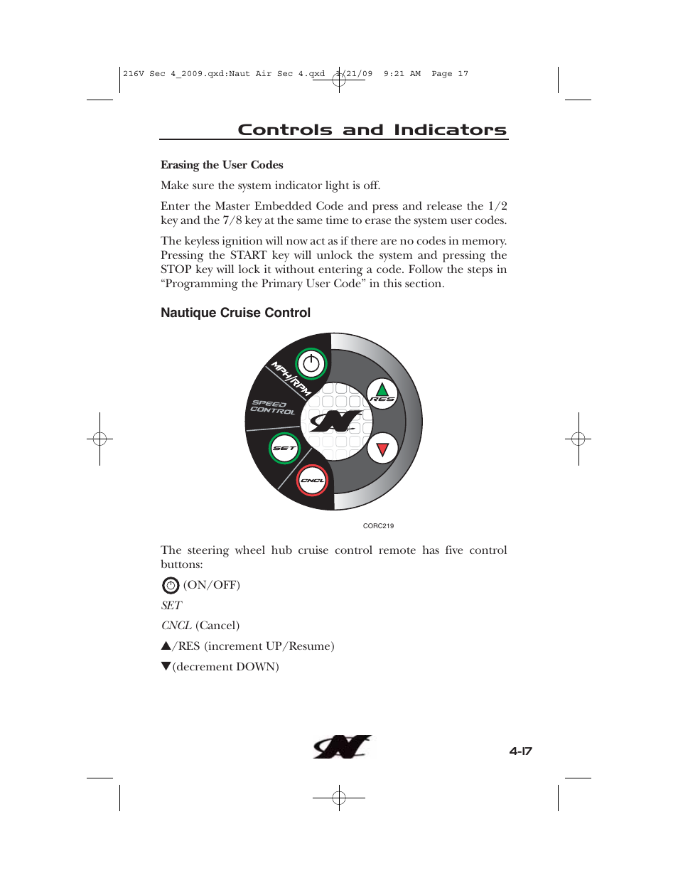 Controls and indicators | Nautique Crossover 90490 User Manual | Page 85 / 198