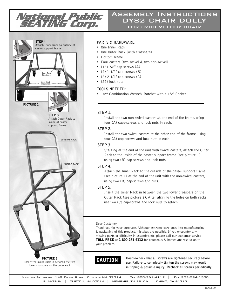 National Public Seating 8200 MELODY CHAIR DY82 User Manual | 1 page