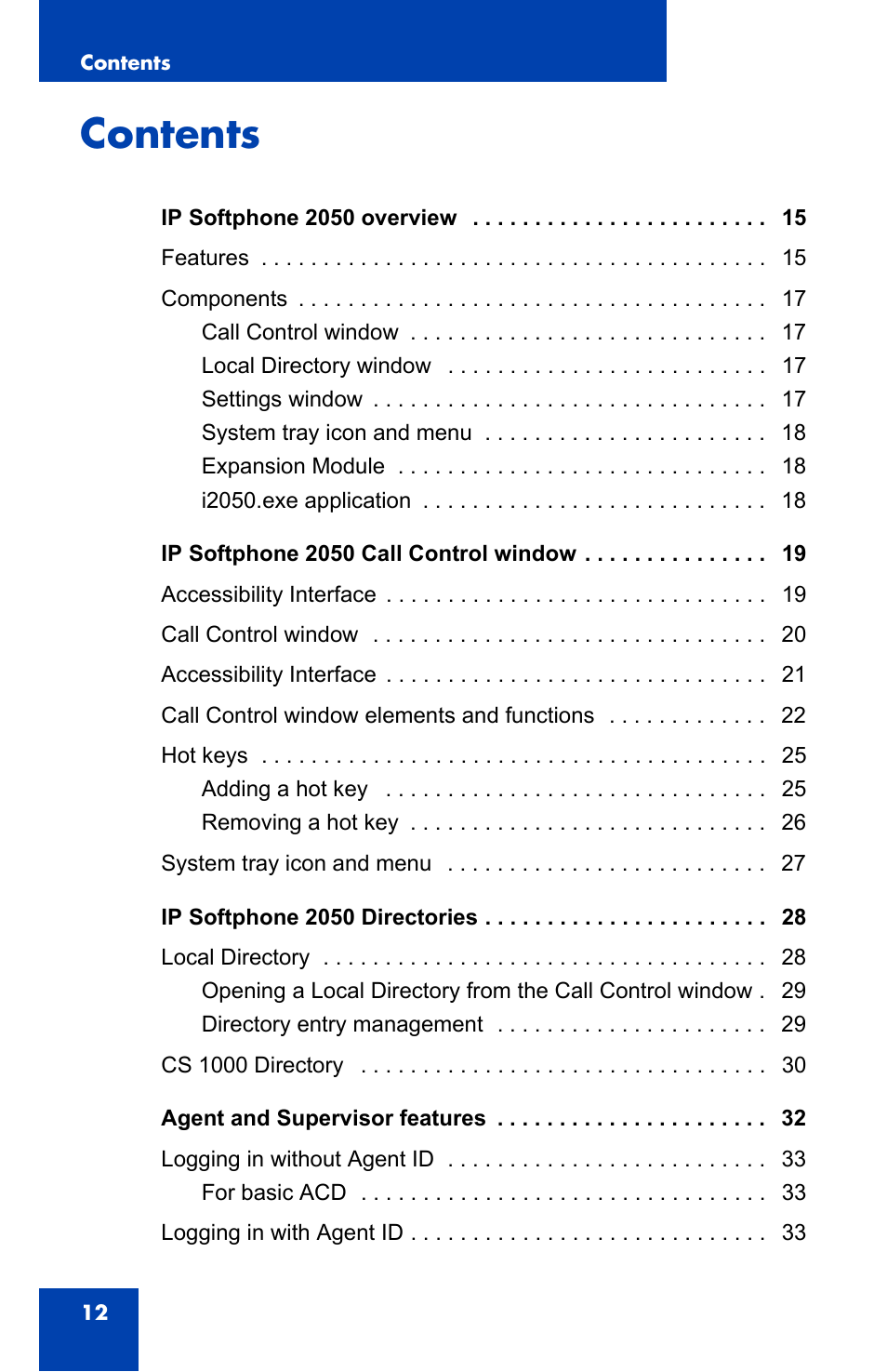 Nortel Networks i2050 User Manual | Page 12 / 56