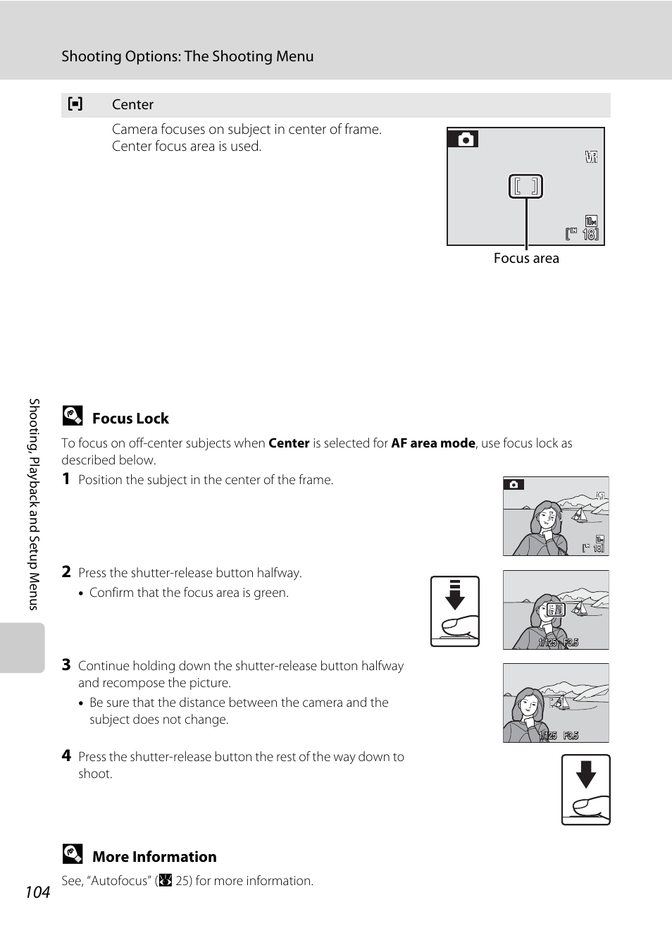 Lock, A 104 | Nikon S560 User Manual | Page 118 / 172