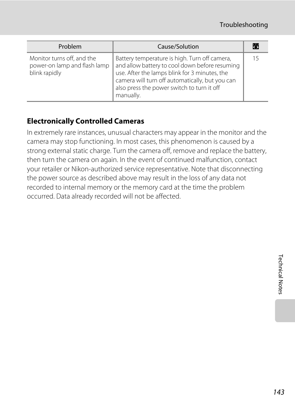 Electronically controlled cameras | Nikon S560 User Manual | Page 157 / 172