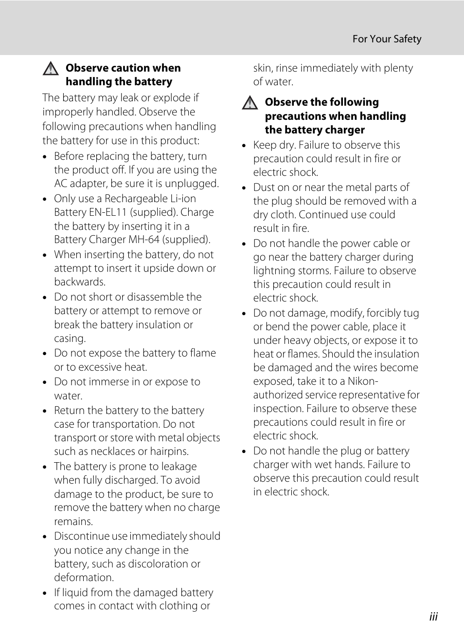 Nikon S560 User Manual | Page 5 / 172