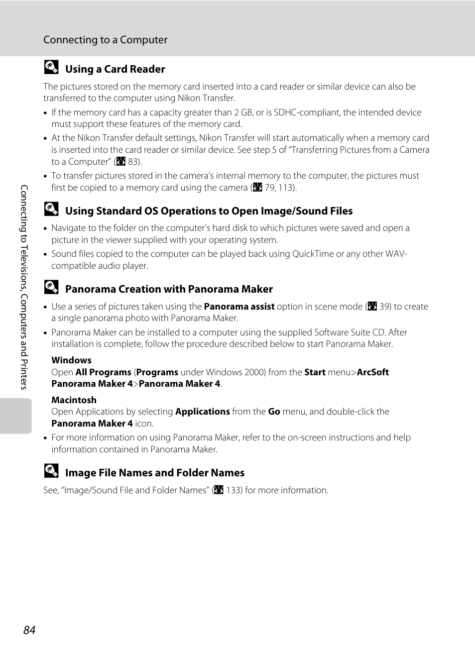 A 84) | Nikon S560 User Manual | Page 98 / 172