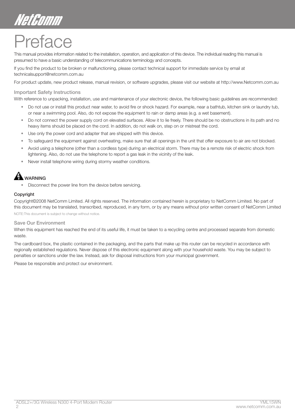 Preface | Nortel Networks N300 User Manual | Page 2 / 72