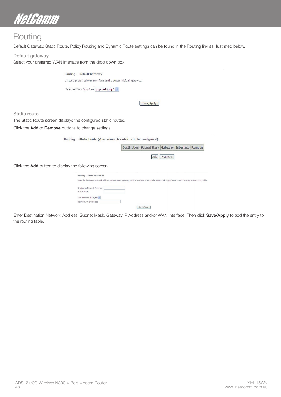 Routing | Nortel Networks N300 User Manual | Page 48 / 72