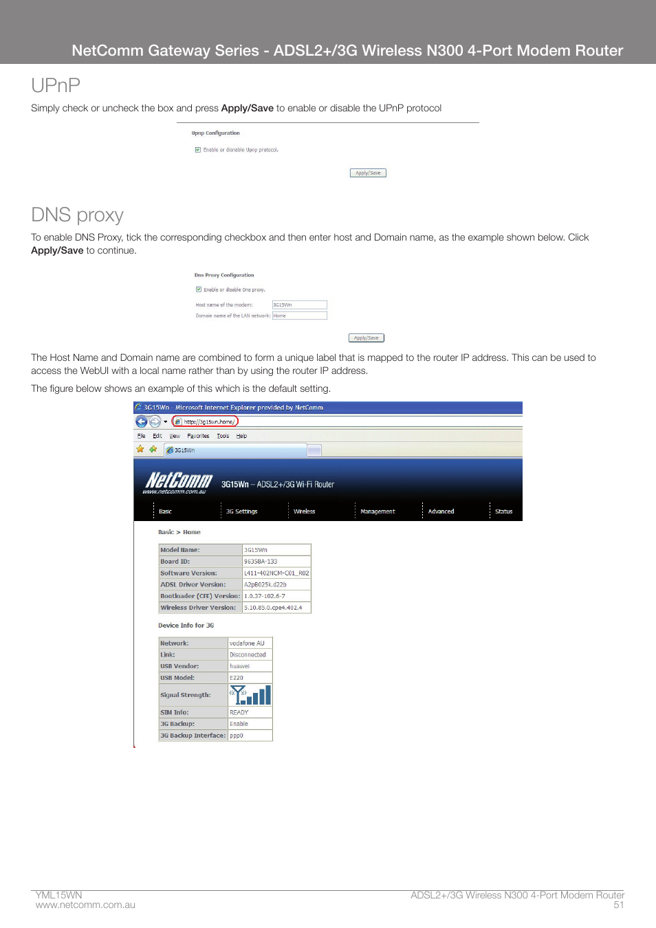 Upnp, Dns proxy | Nortel Networks N300 User Manual | Page 51 / 72