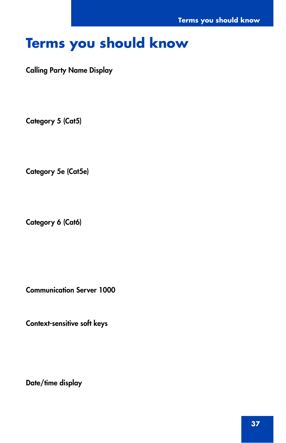 Terms you should know | Nortel Networks NN43112-107 User Manual | Page 37 / 46