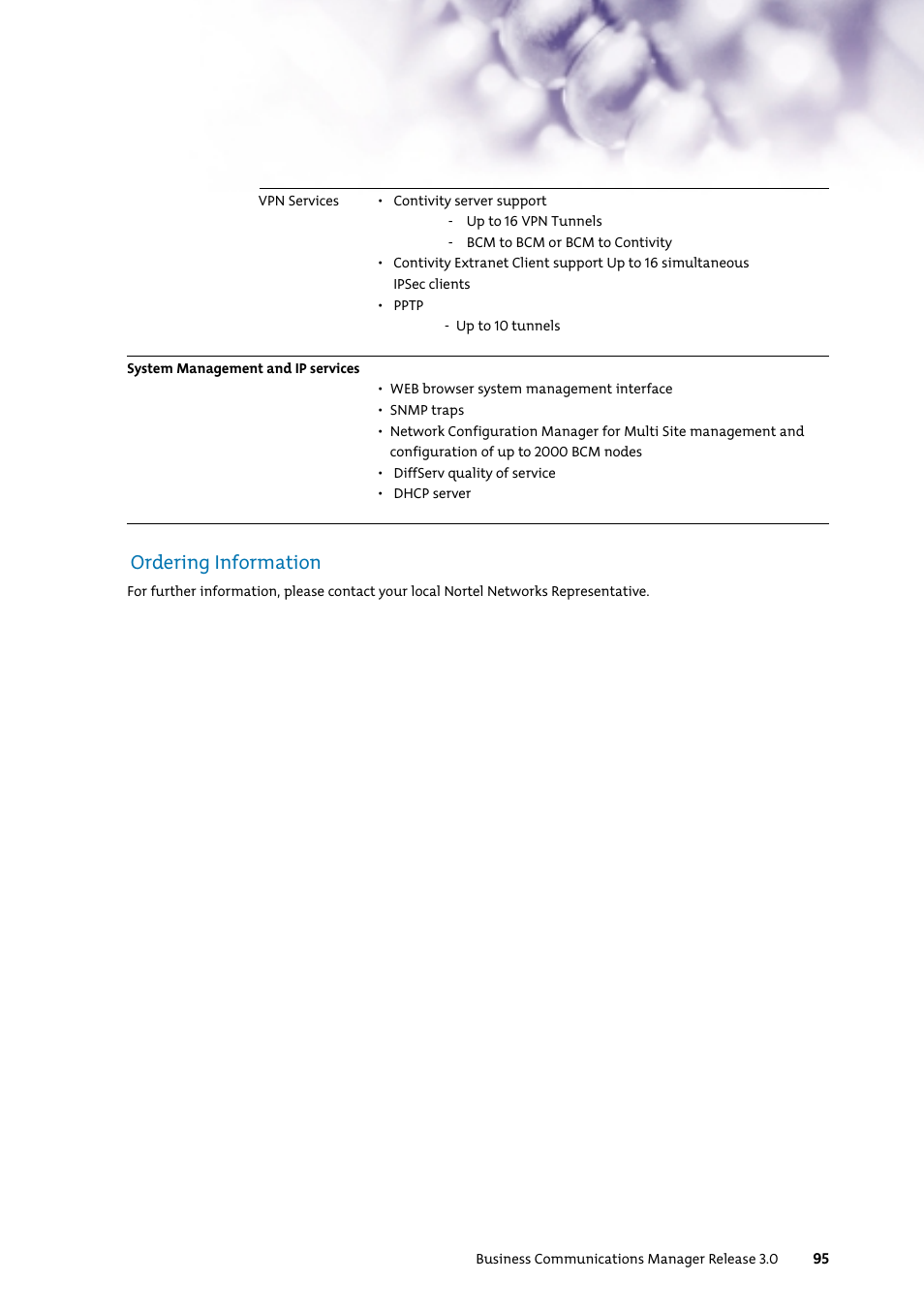 Ordering information | Nortel Networks 7400 User Manual | Page 104 / 252