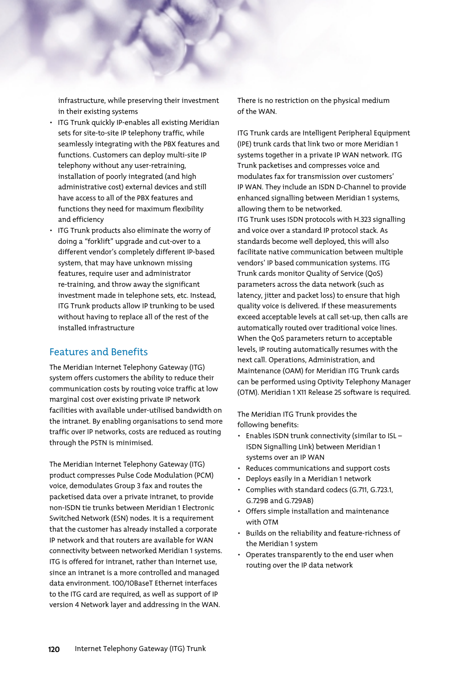 Features and benefits | Nortel Networks 7400 User Manual | Page 129 / 252